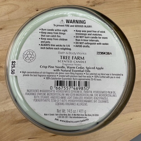 Bath & Body Works Tree Farm 3-Wick Candle – 14.5 oz - Picture 3 of 3
